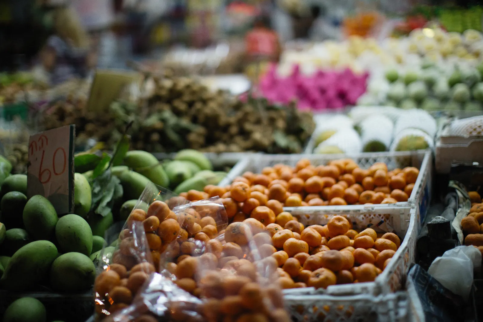 Commercial fresh produce presented for wholesale trade